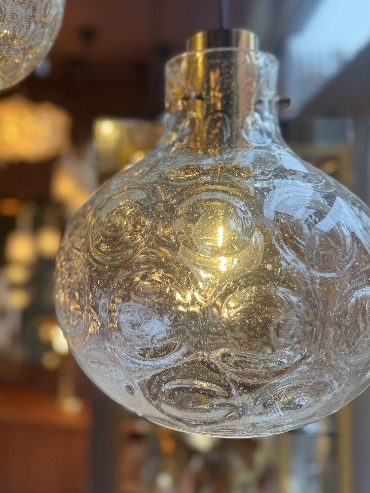 Messing Glashutte Limburg hanglamp space age cirkels 1970s