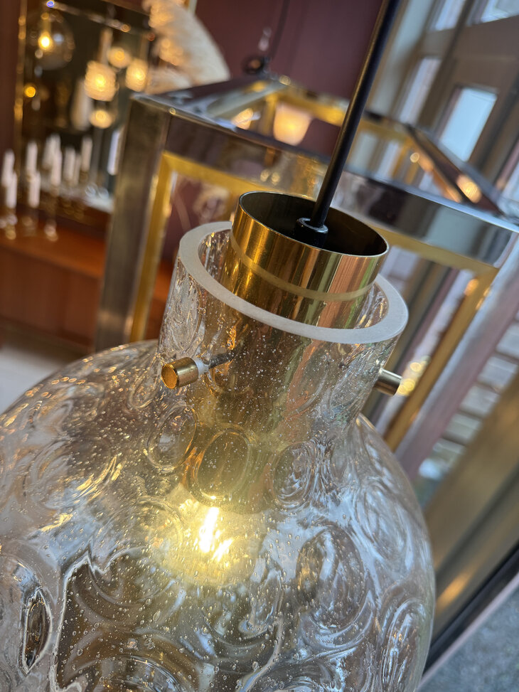 Messing Glashutte Limburg hanglamp space age cirkels 1970s