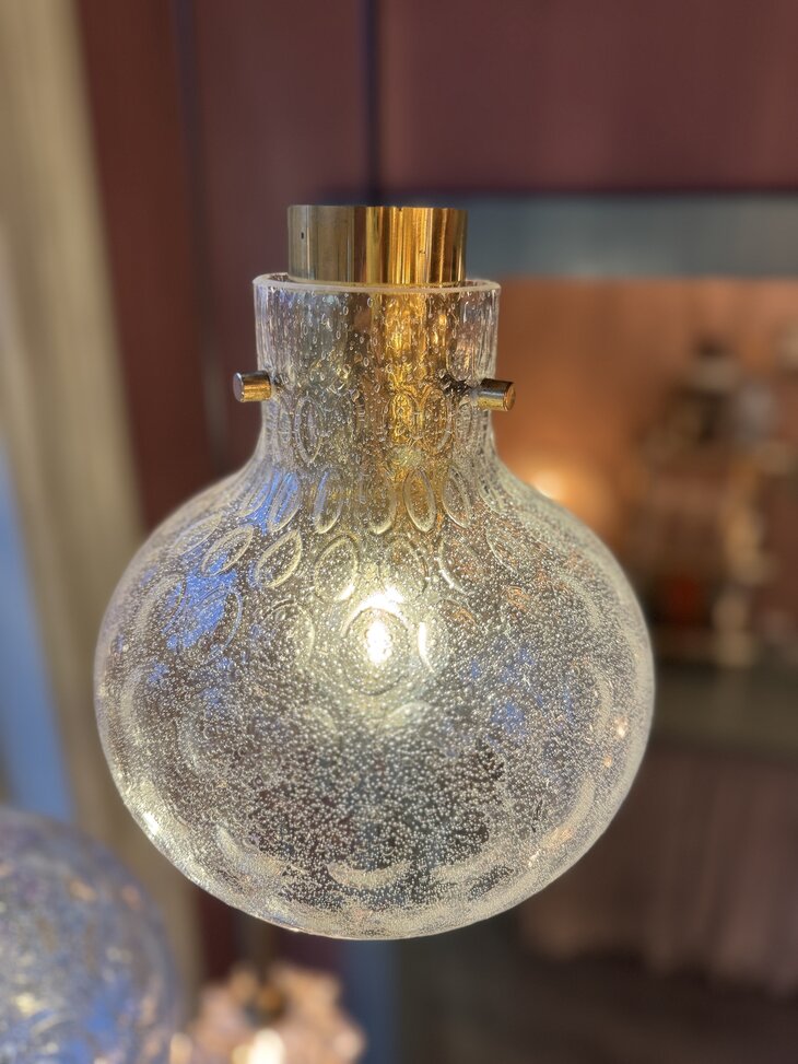 Messing Glashutte Limburg hanglamp space age cirkels 1970s klein