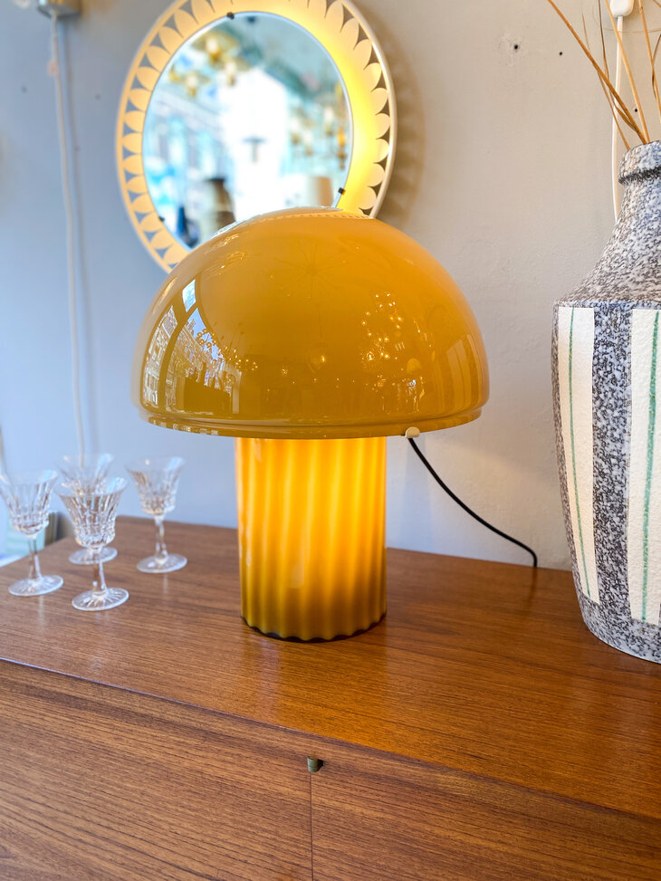 Vintage Peill &amp; Putzler paddenstoel tafellamp olijfgroen | Sprinkelhop