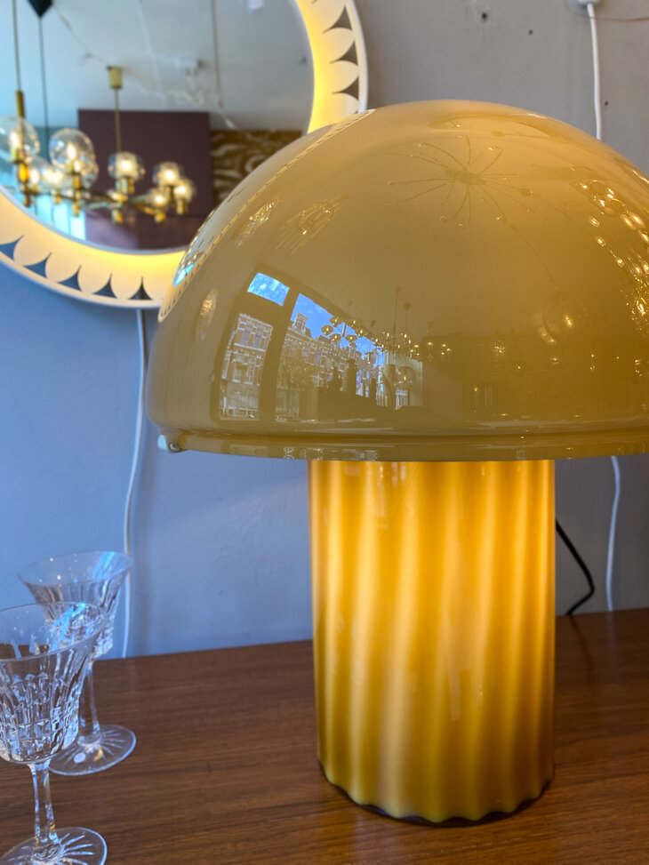 Vintage Peill &amp; Putzler paddenstoel tafellamp olijfgroen | Sprinkelhop