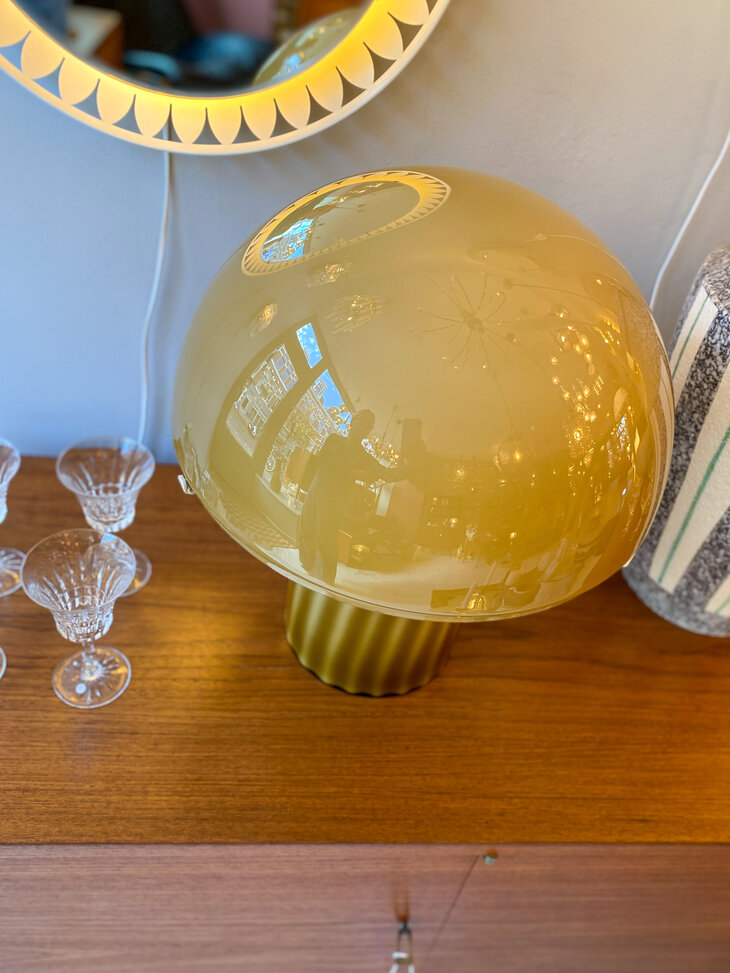 Vintage Peill &amp; Putzler paddenstoel tafellamp olijfgroen | Sprinkelhop