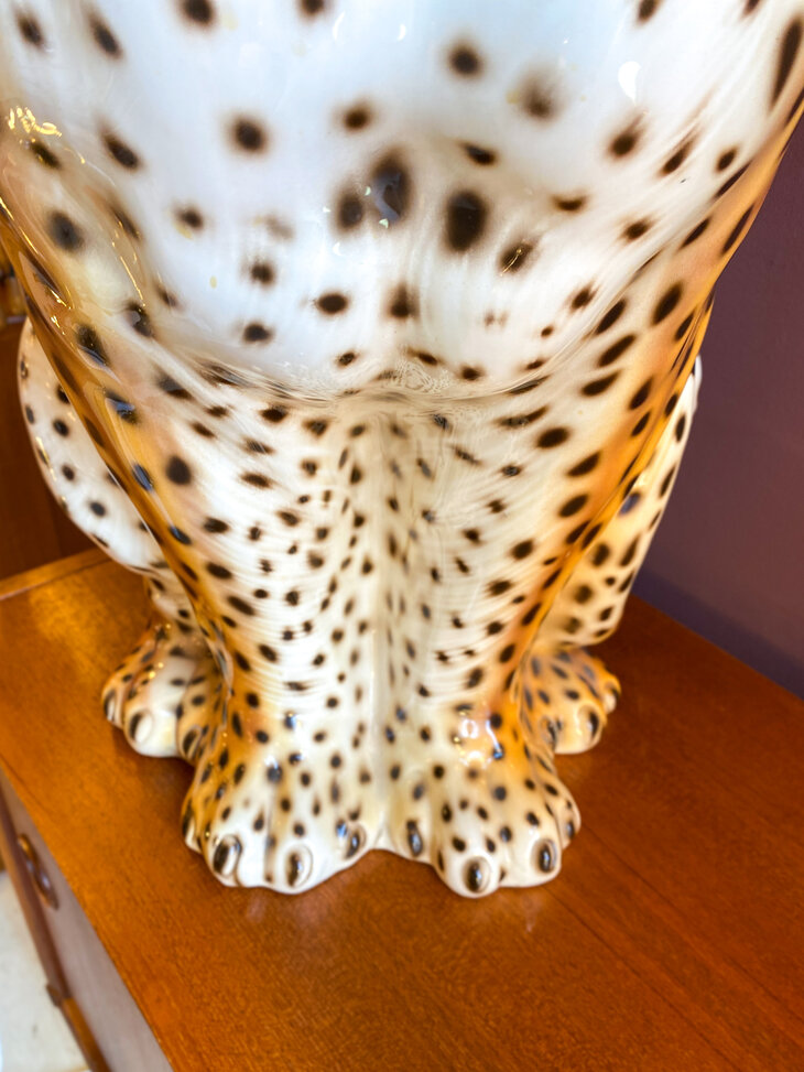 Vintage keramieken luipaard panter cheetah beeld | Sprinkelhop