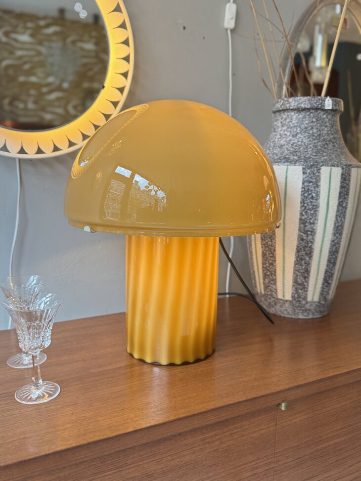 Vintage Peill &amp; Putzler paddenstoel tafellamp olijfgroen | Sprinkelhop