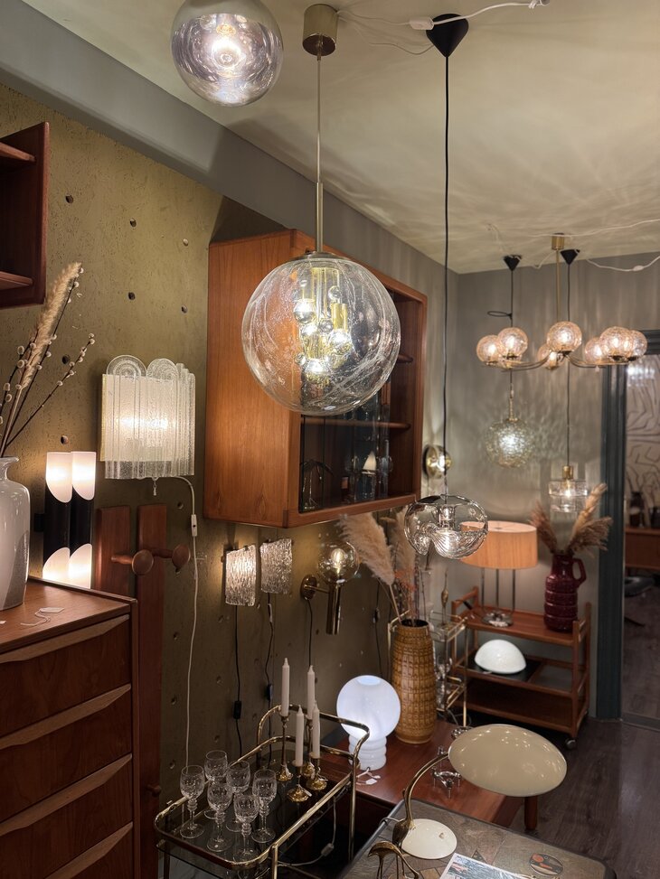  Doria Big Ball kristalglazen hanglamp messing | Sprinkelhop