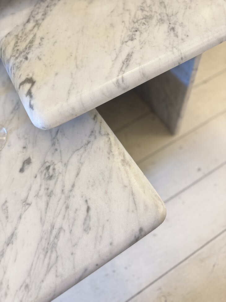 Set vintage Italiaanse vierkante marmeren salontafels | Sprinkelhop