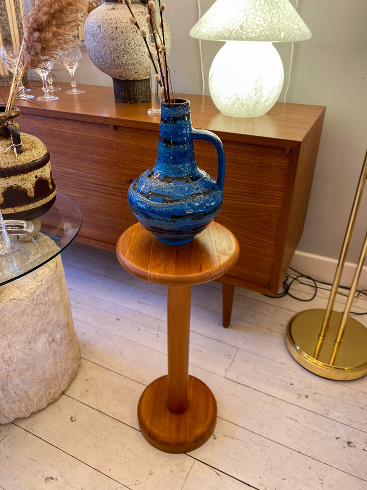 Vintage Deense pi&euml;destal plantentafel teak | Sprinkelhop