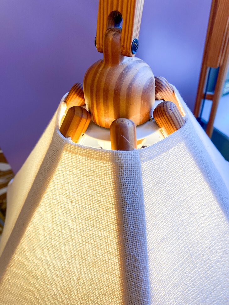 Deense Domus booglamp grenen 1970s | Sprinkelhop