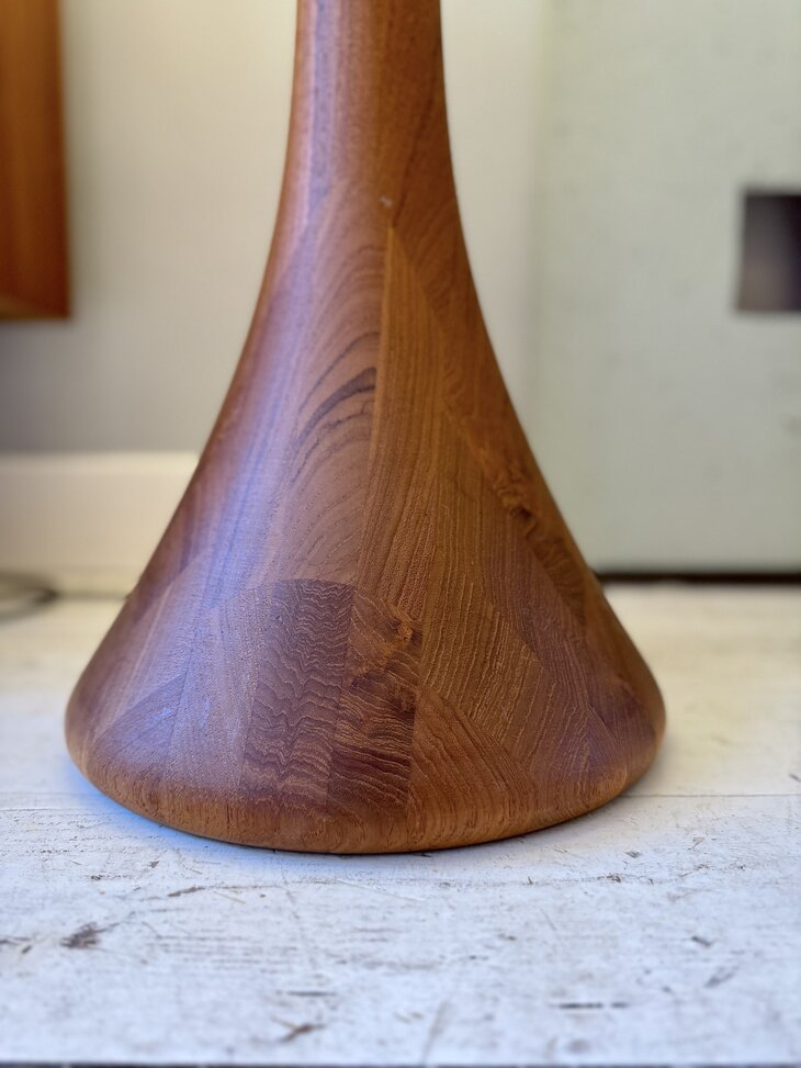 Vintage teak vloerlamp Domus 1970s in hoogte verstelbaar | Sprinkelhop