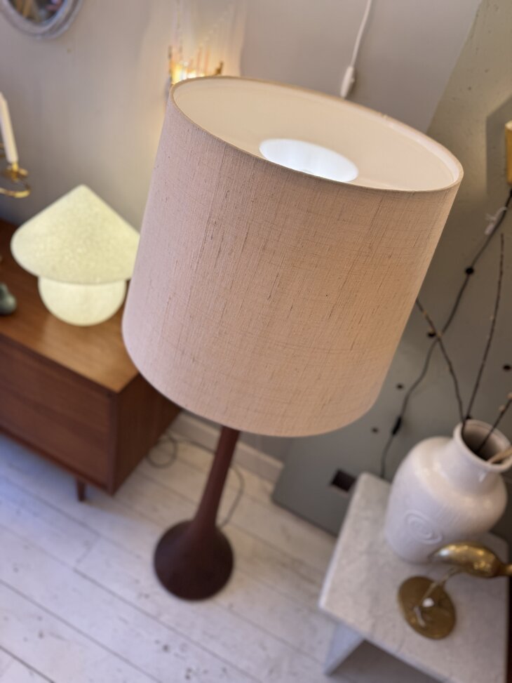 Vintage teak vloerlamp Domus 1970s in hoogte verstelbaar | Sprinkelhop