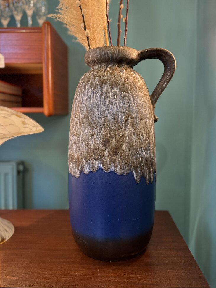 Grote vintage West Germany vaas blauw | Sprinkelhop