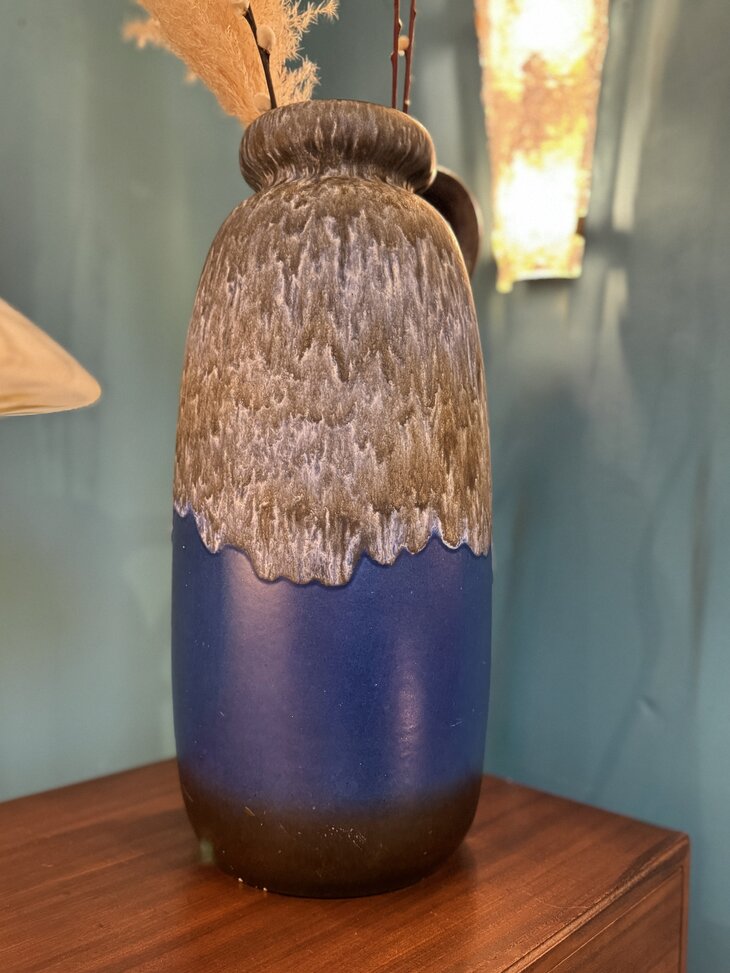 Grote vintage West Germany vaas blauw | Sprinkelhop
