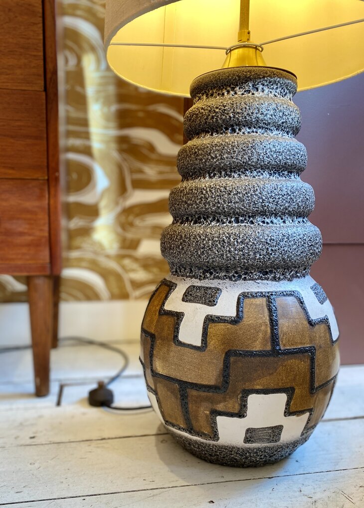 Vintage retro keramieken West Germany vloerlamp 1970s  | Sprinkelhop