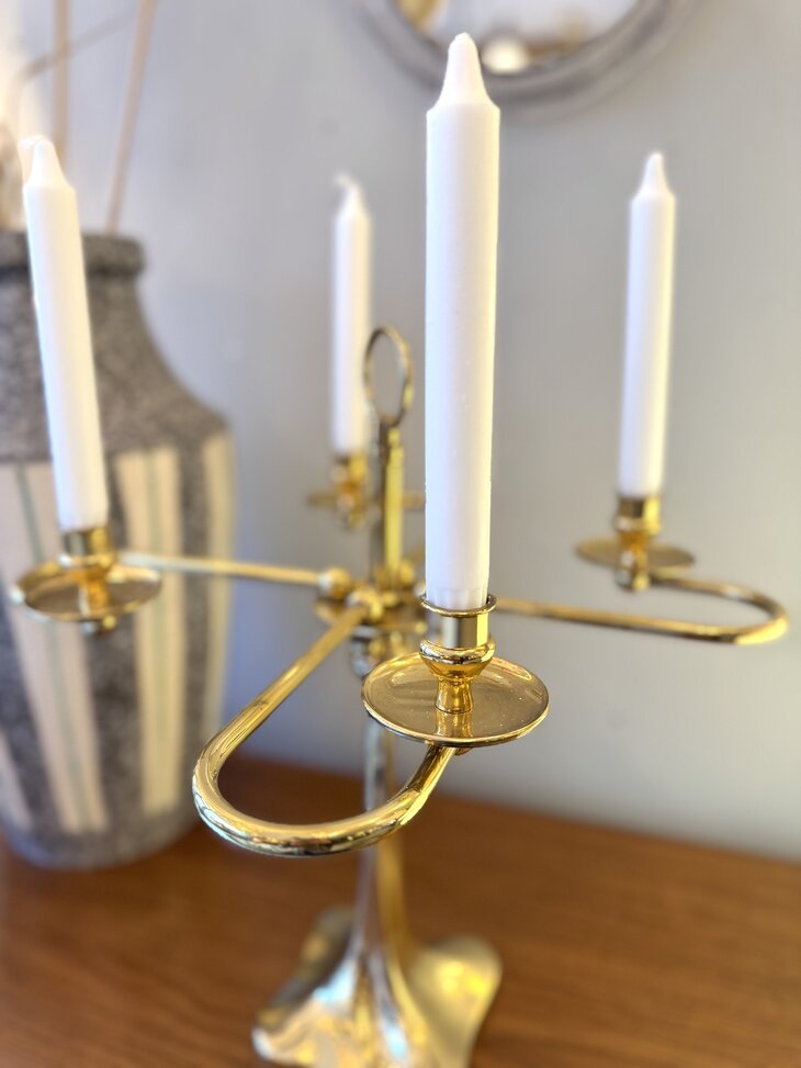 Grote vintage messing kandelaar messing 4 armen | Sprinkelhop