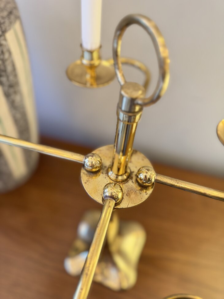 Grote vintage messing kandelaar messing 4 armen | Sprinkelhop