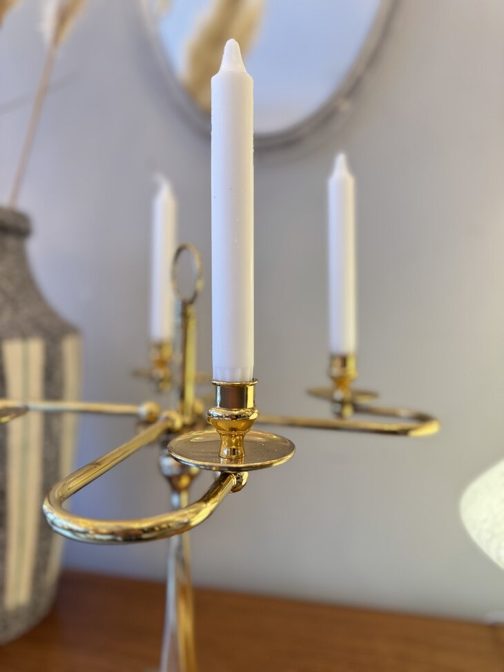 Grote vintage messing kandelaar messing 4 armen | Sprinkelhop