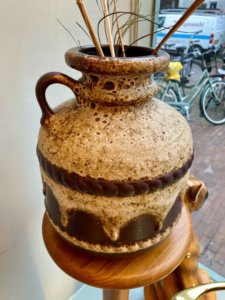Vintage West Germany vaas Pan Keramik Fat Lava | Sprinkelhop