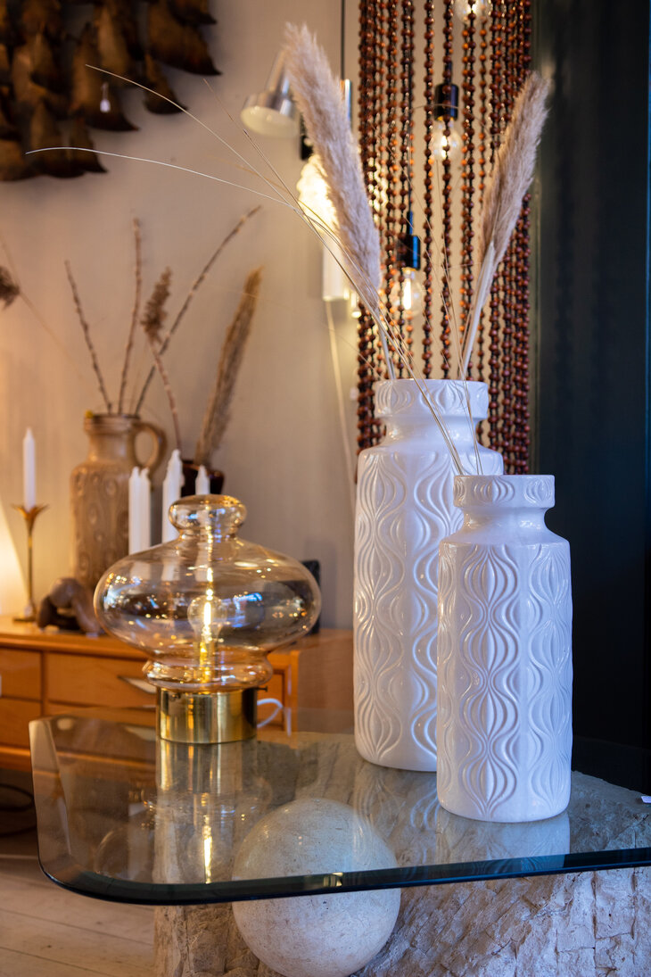 Magnussen Ponte vintage mactan stone glazen salontafel  | Sprinkelhop