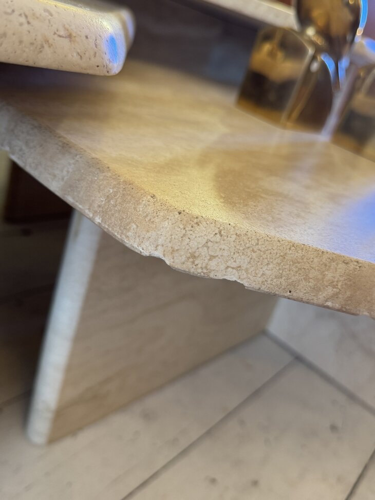 Set vintage vierkante travertin marmeren salontafels | Sprinkelhop