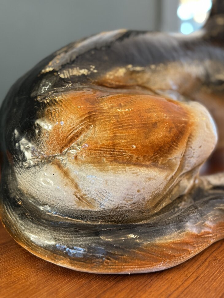 Vintage Italiaanse Maiolica keramieken basset hond XL | Sprinkelhop