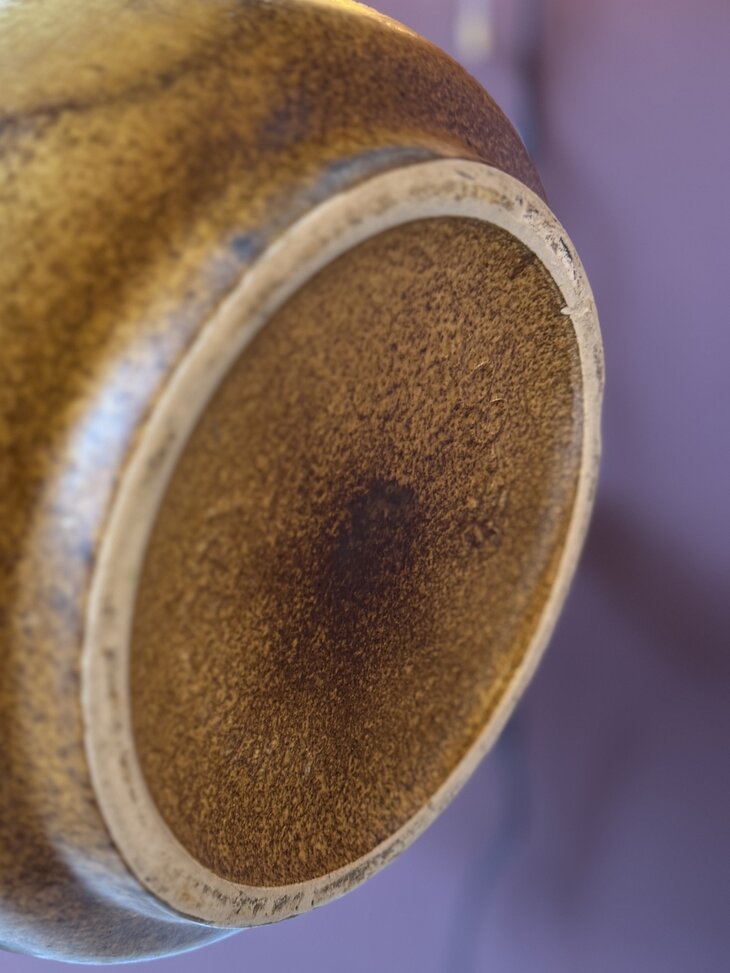 Vintage grote Scheurich West Germany fat lava vaas 409-52 bruin rood | Sprinkelhop