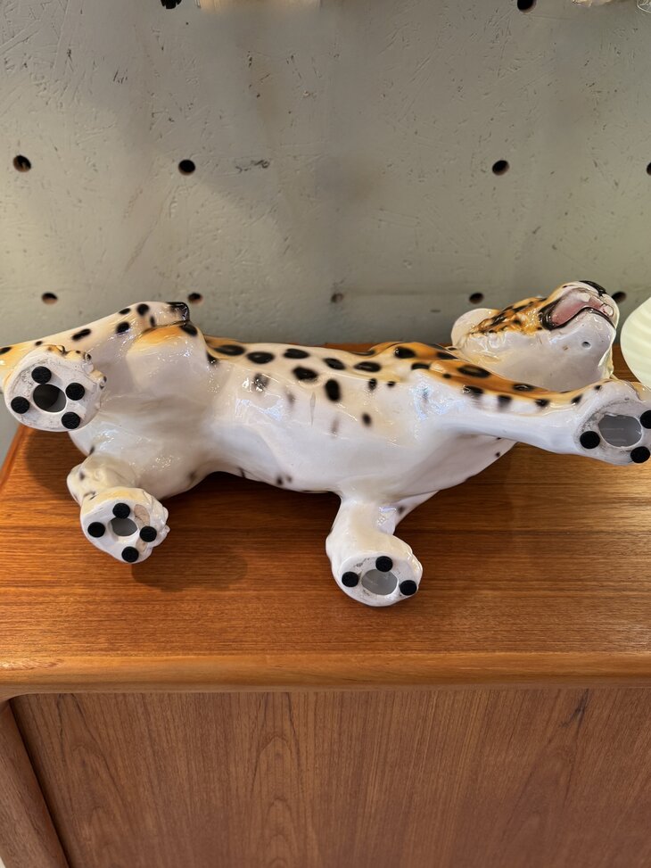 Jaren '80 Italiaanse porseleinen luipaard panter cheetah beeld | Sprinkelhop