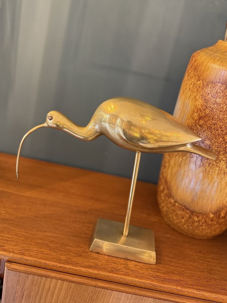 Vintage messing wulp ibis beeld  | Sprinkelhop