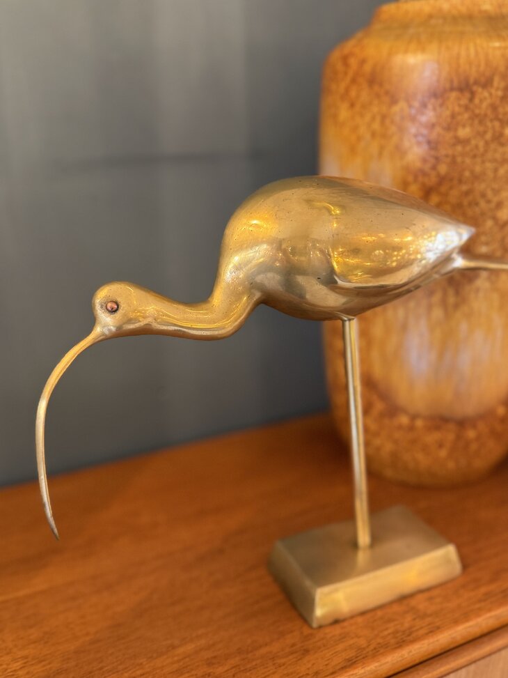 Vintage messing wulp ibis beeld  | Sprinkelhop