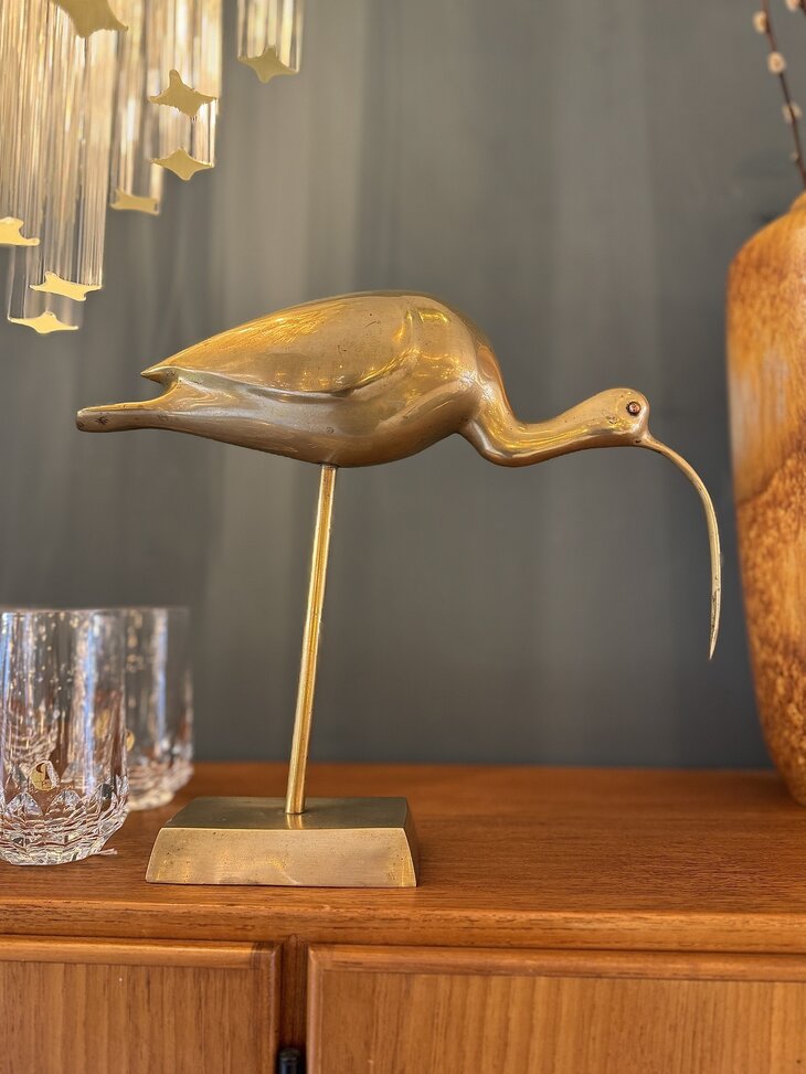 Vintage messing wulp ibis beeld  | Sprinkelhop