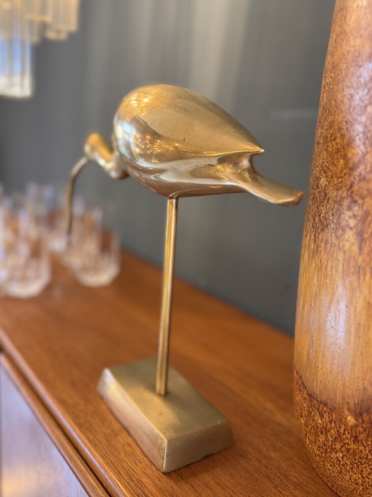 Vintage messing wulp ibis beeld  | Sprinkelhop