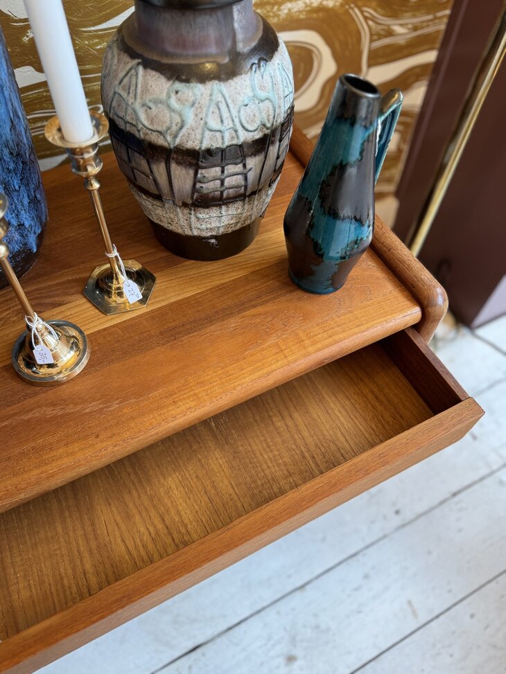 Vintage Toften Denmark open kastje teak op wieltjes | Sprinkelhop