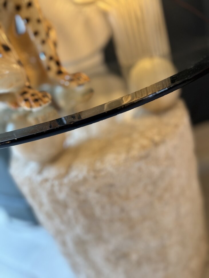 Vintage mactan stenen glazen salontafel Magnussen Ponte | Sprinkelhop