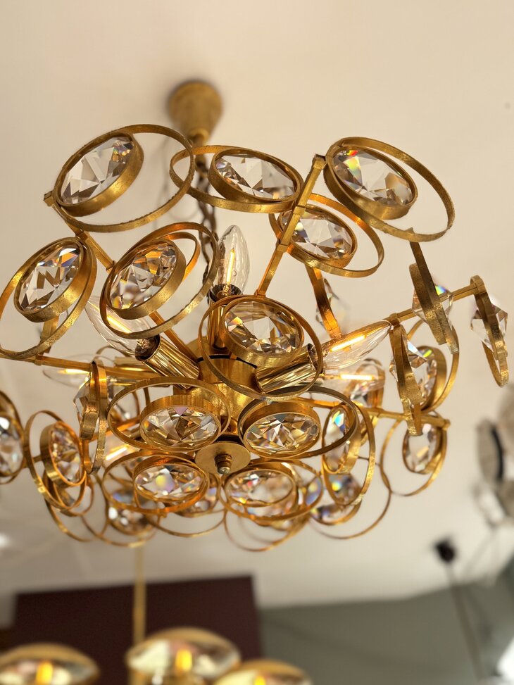 Palwa messing kristallen hanglamp kroonluchter  | Sprinkelhop