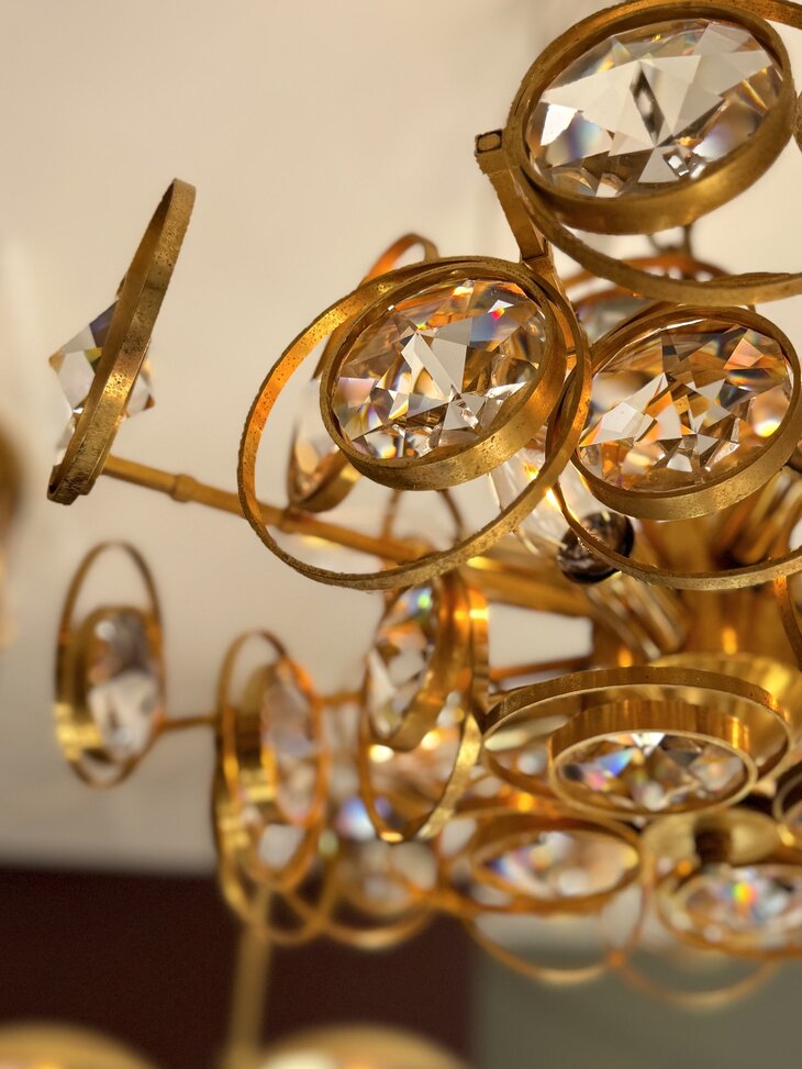 Palwa messing kristallen hanglamp kroonluchter  | Sprinkelhop