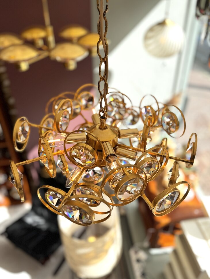 Palwa messing kristallen hanglamp kroonluchter  | Sprinkelhop