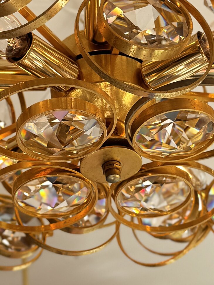 Palwa messing kristallen hanglamp kroonluchter  | Sprinkelhop