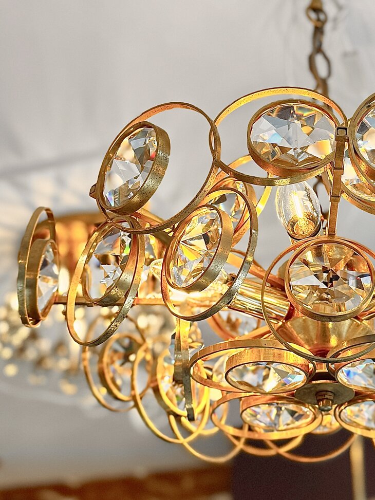 Palwa messing kristallen hanglamp kroonluchter  | Sprinkelhop