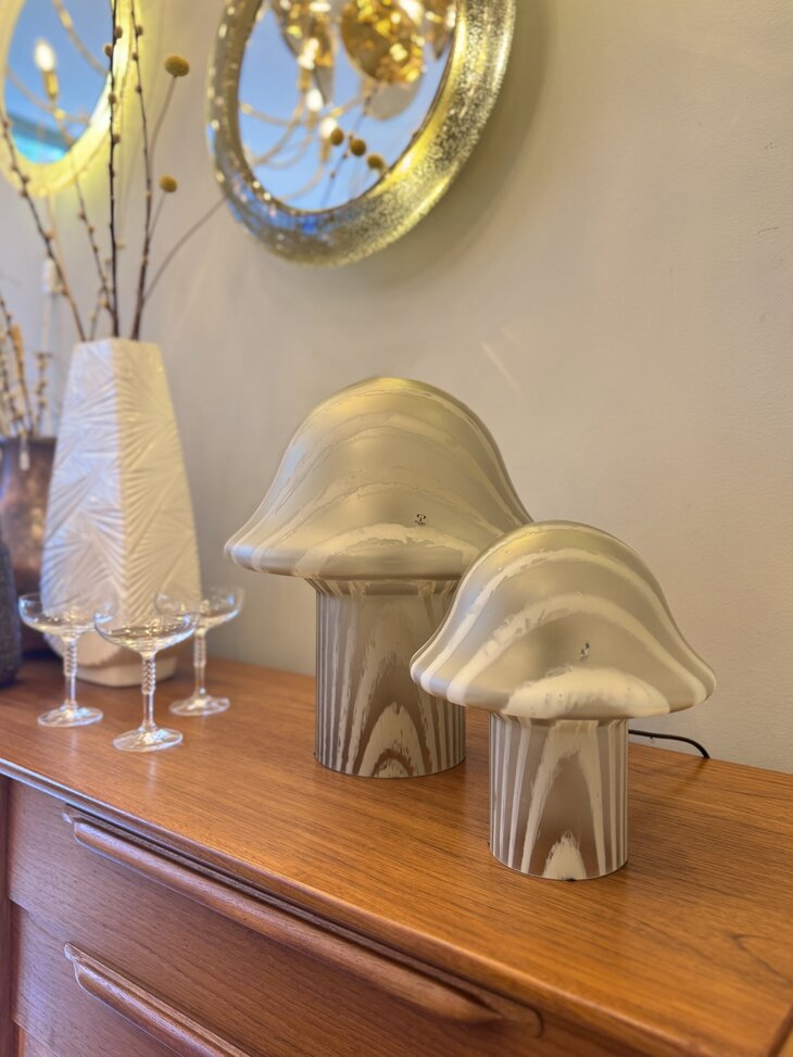 Peill &amp; Putzler zebra gestreepte mushroom glazen tafellamp M | Sprinkelhop