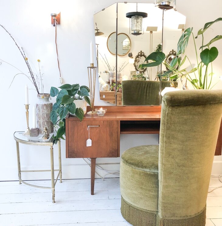 Vintage teak houten kaptafel spiegel | Sprinkel + Hop