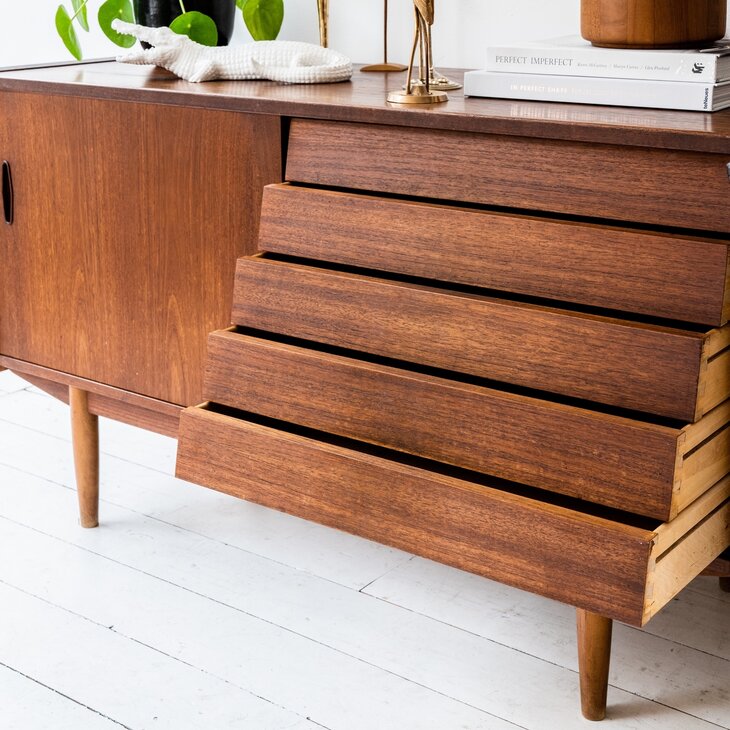 Zweeds teak houten dressoir N. Jonsson | Sprinkel + Hop 