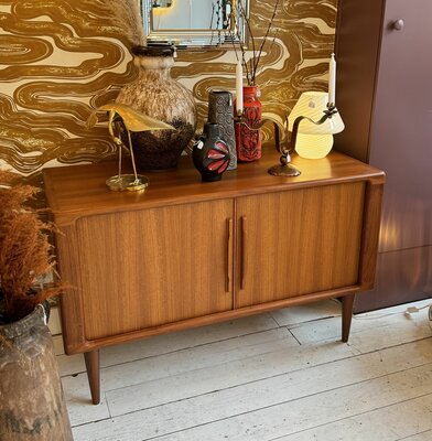 Vintage Deens dressoir sideboard Burchardt-Nielsen tambour deuren