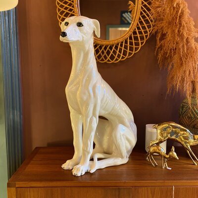 Vintage keramieken hazewindhond 75 cm