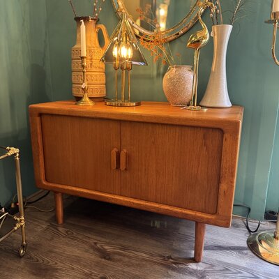 Vintage Deens dressoir CFC Silkeborg tambour deuren sideboard