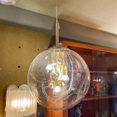 Doria Big Ball kristalglazen hanglamp messing