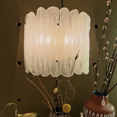 Vintage Hillebrand Murano ijsglazen wandlamp