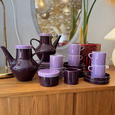 Melitta Stockholm vintage servies paars 22-delig